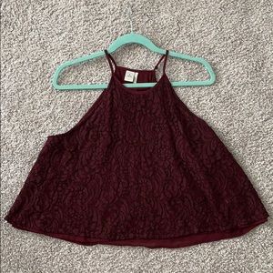 PURPLE CROP TOP BLOUSE